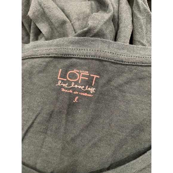 Ann Taylor loft emerald green basic long sleeve top size large - Picture 3 of 4